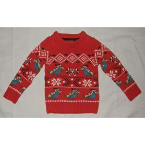 Boys Sz 2 Toddler Christmas Holiday DINOSAUR Crew Neck Cozy Sweater MAXIMUS REX